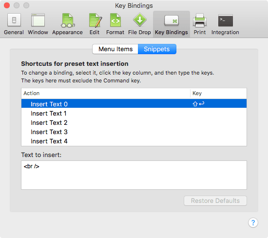 CotEditor Snippets