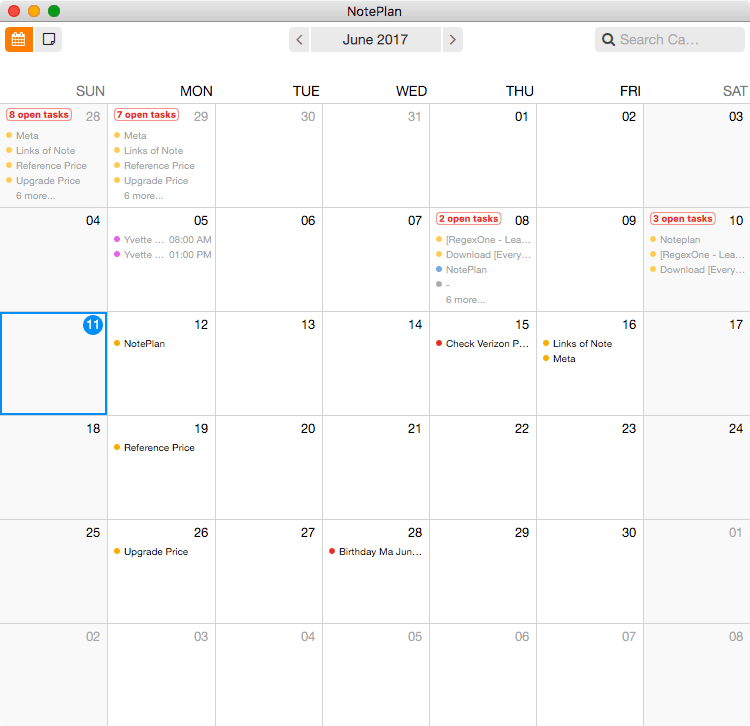 Calendar View