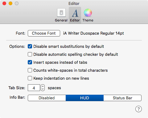 Editor Preferences