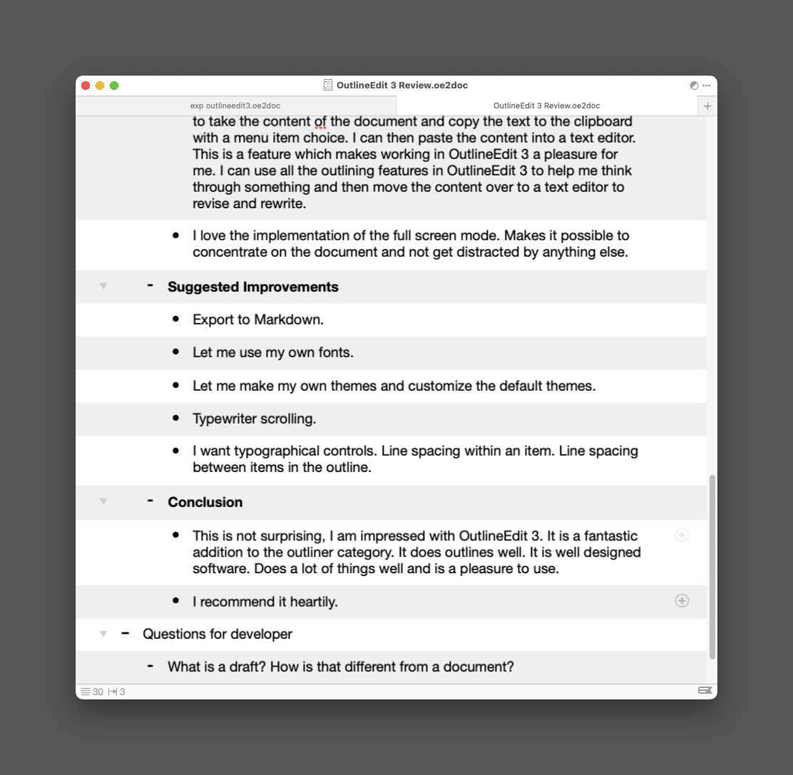 Outliner & Notes App for Mac - OutlineEdit 3