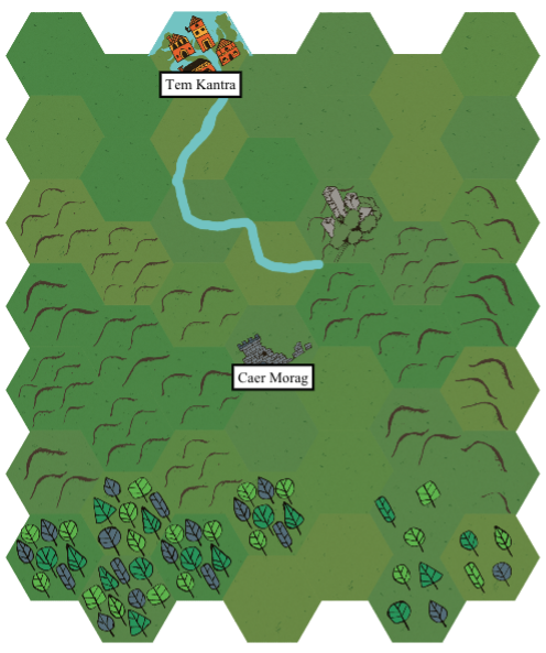 Map of the environs of Caer Morag