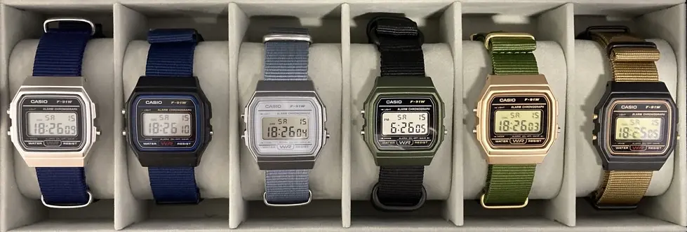My collection of 6 Casio F-91W’s