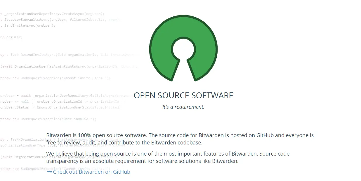 Bitwarden is Open Source