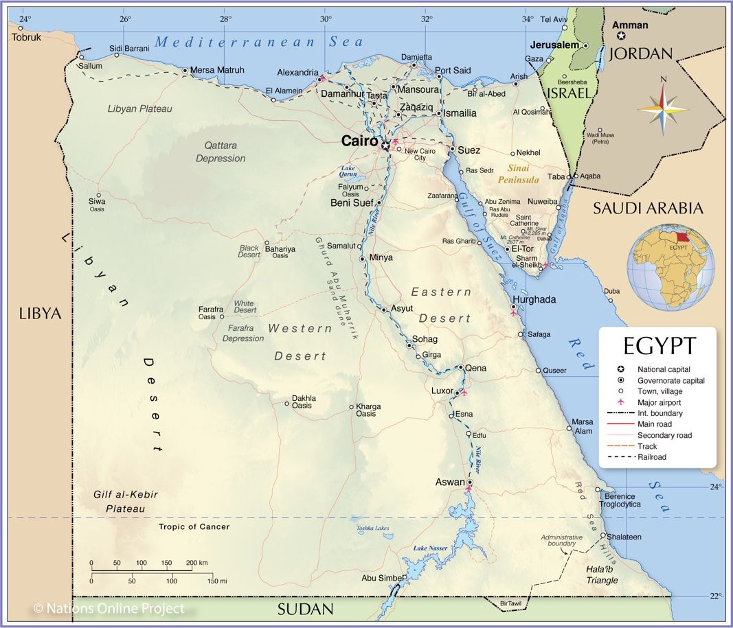 Political Map of Egypt - Nations Online Project