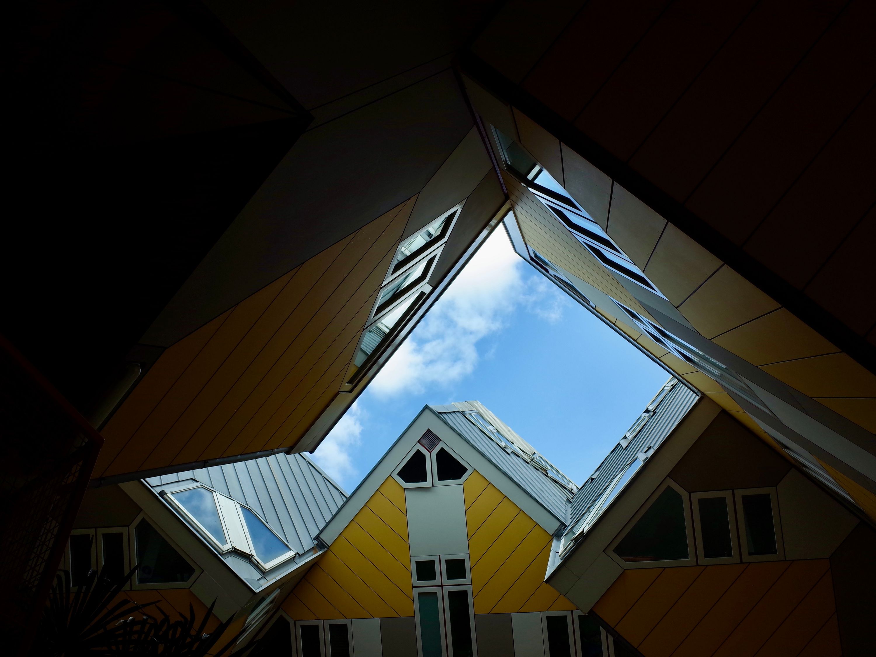 Cube houses sky view