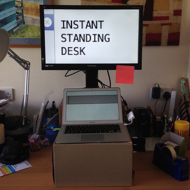 two cardboard boxes later  and i m experimenting with a standing desk 49001752613 o
