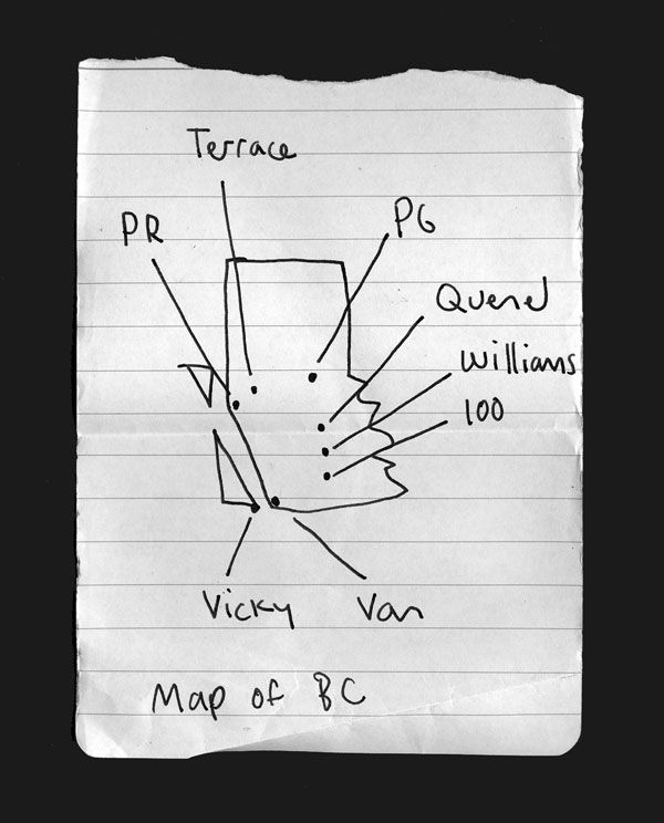 Map of BC as I remember it