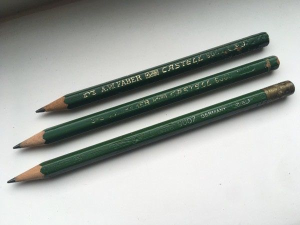 three Castell 9000 pencils