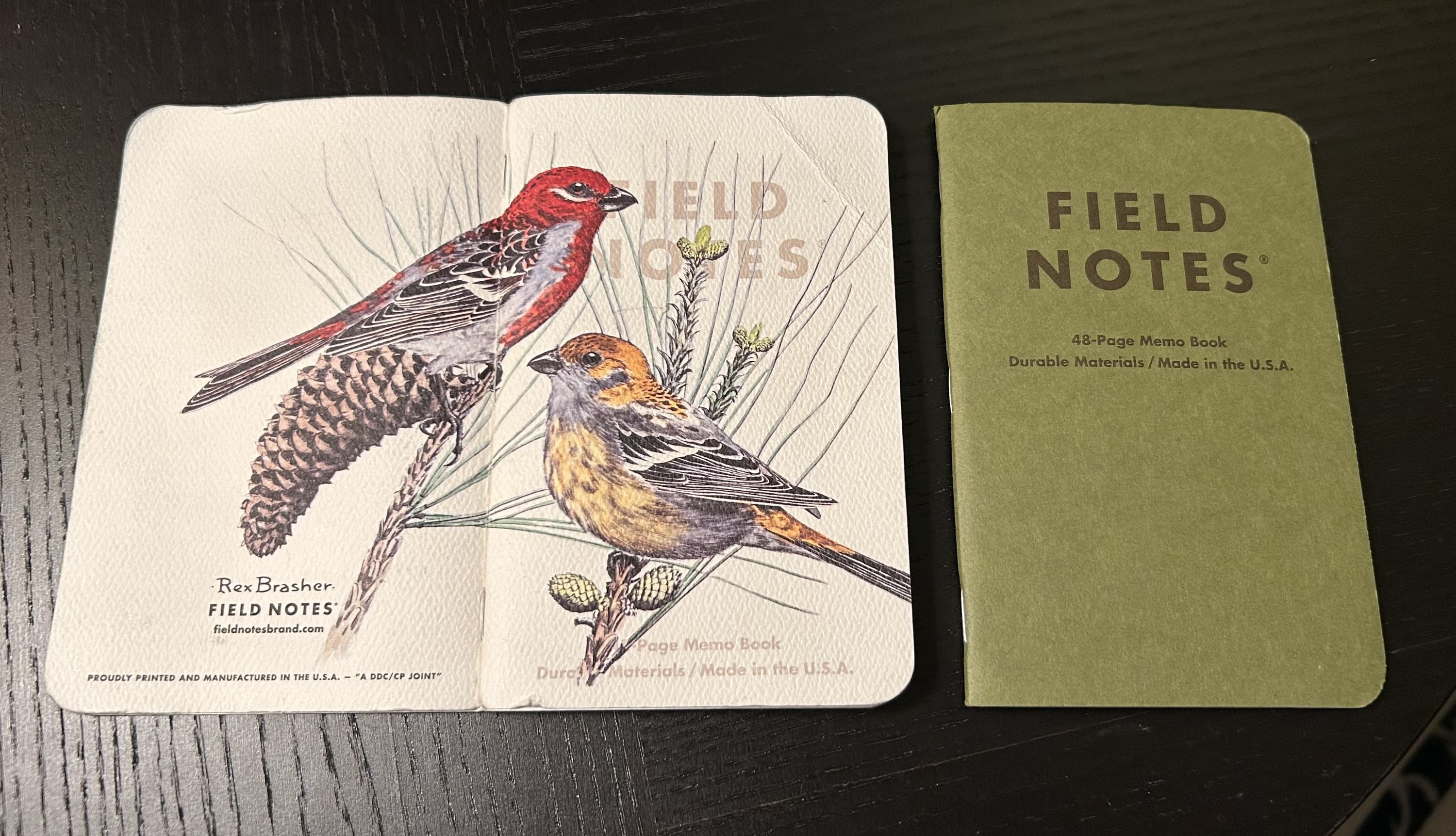 Two Field Notes memo books side by side: one used, one new