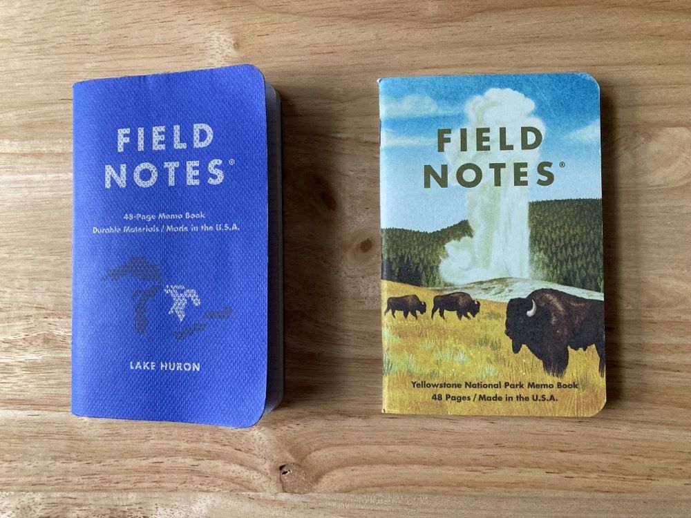 Two Field Notes memo books side by side: one used, one new