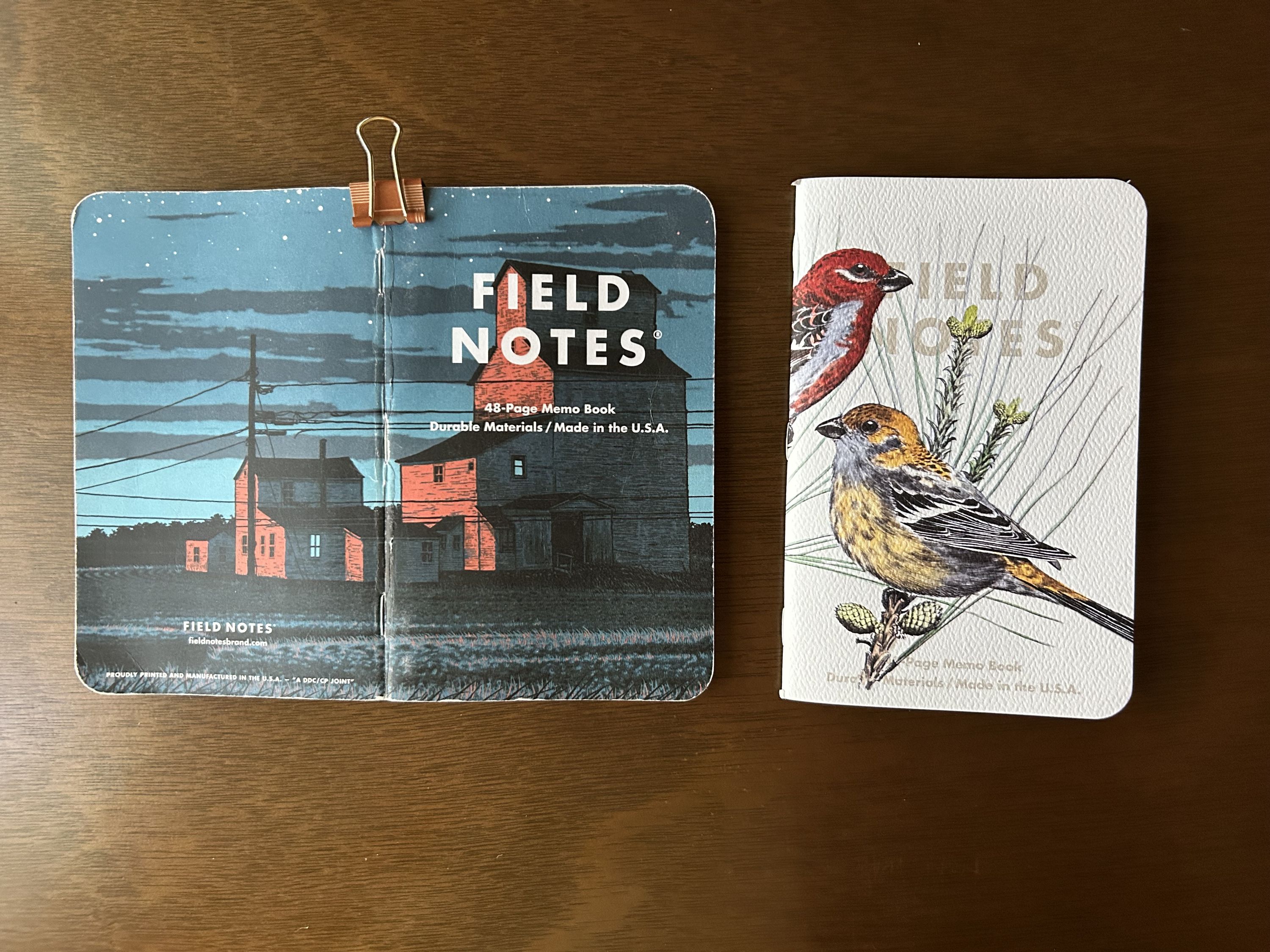 Two Field Notes memo books side by side: one used, one new