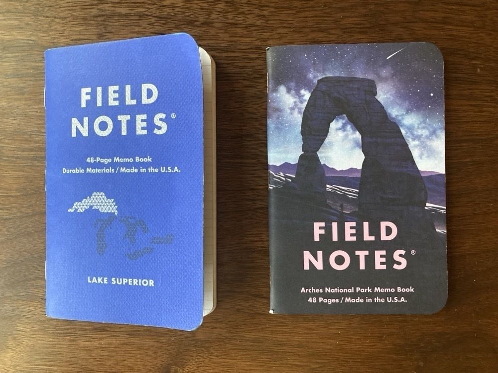 Two Field Notes memo books side by side: one used, one new