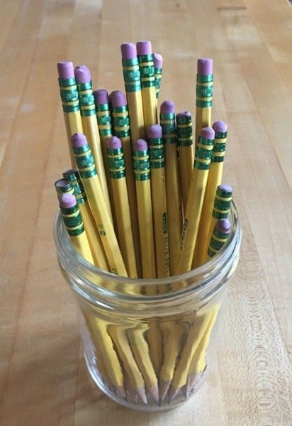 Dixon pencils in a Mason jar.