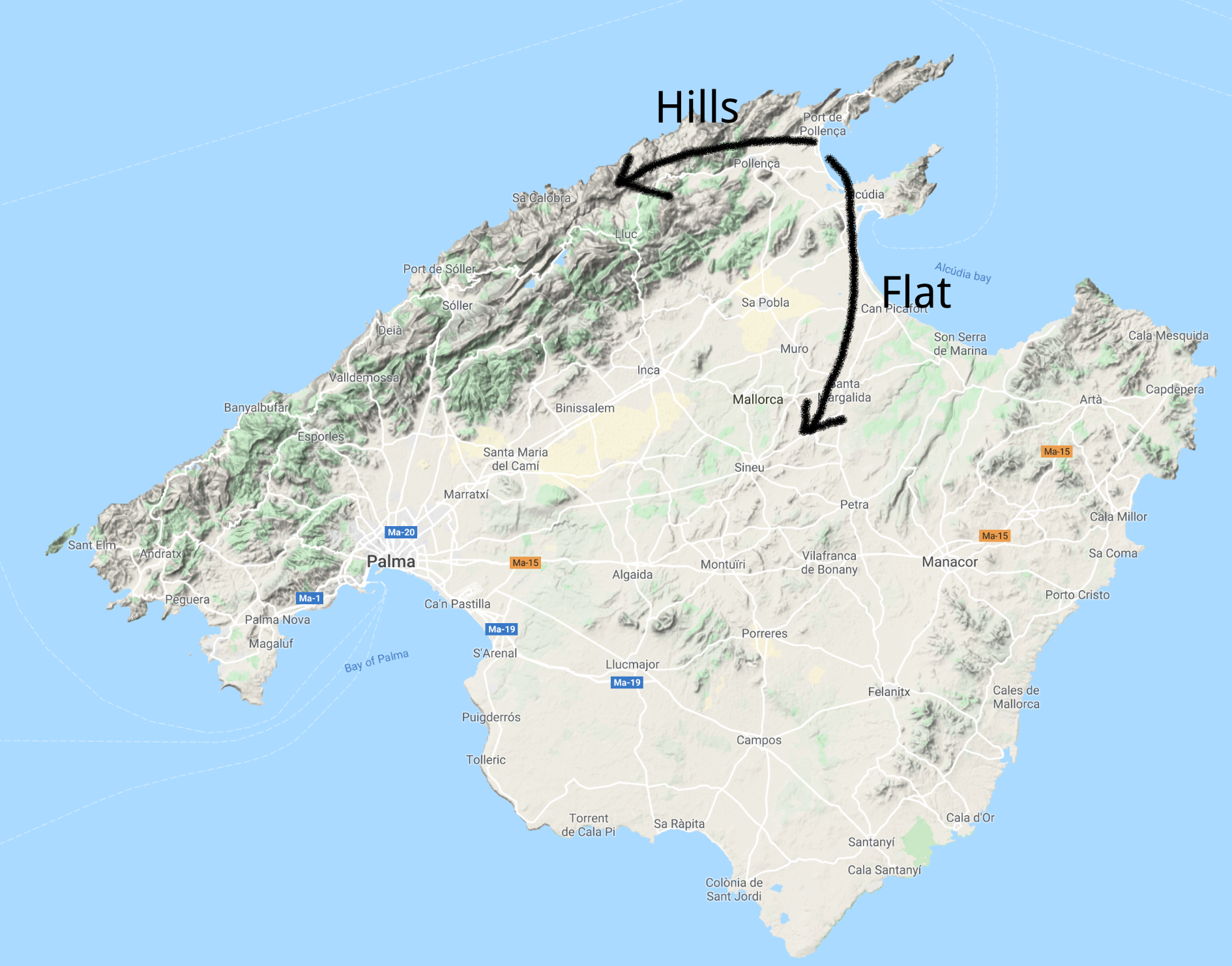 Majorca - hills or flat