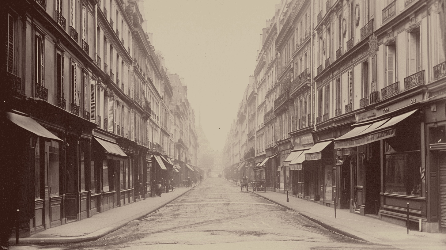 AI generated image of an 1880s Parisian street.