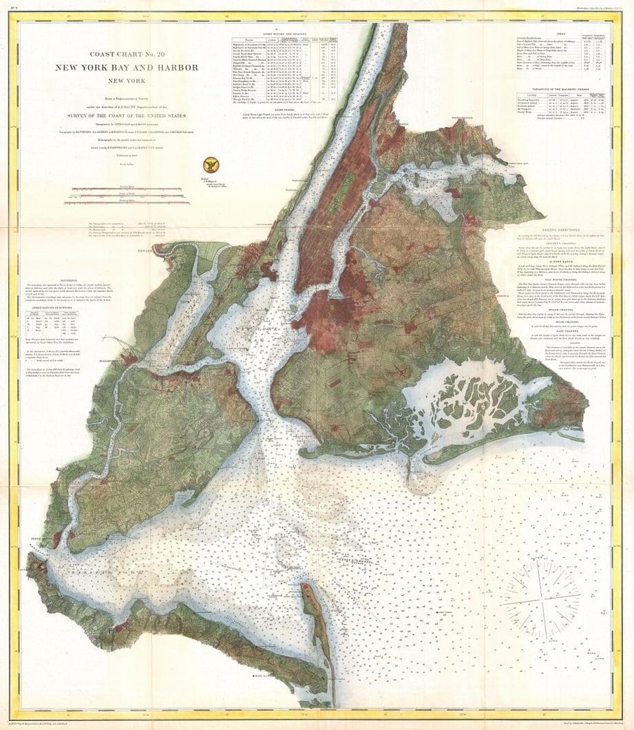 [map] [new york] 1866_U.S._Coast_Survey_Nautical_Chart_of_Map_of_New_York_City_and_Harbor_-_Geographicus_-_NewYorkCity3-uscs-1866