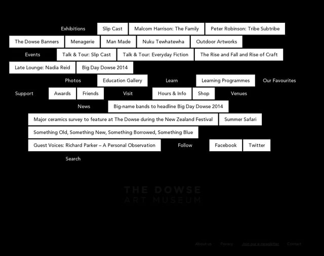 [web] [design] [type] The Dowse Art Museum | The Dowse Art Museum