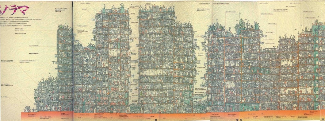 [cutaway] [diagram] kowloon-walled-city.jpg (4716×1754)