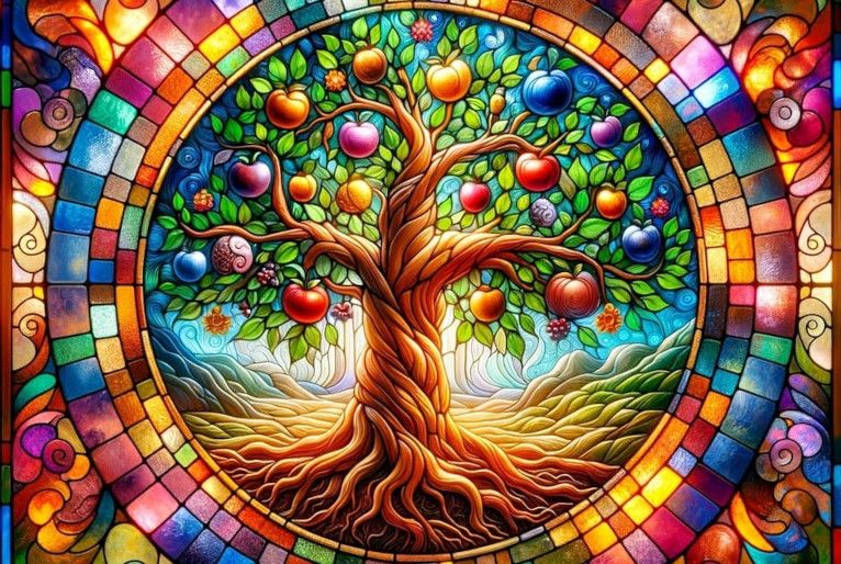 Stained-glass tree