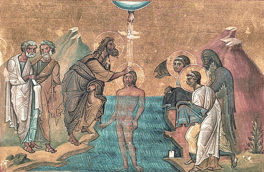 The Baptism of Christ. Menologion of Basil II, 10th c.