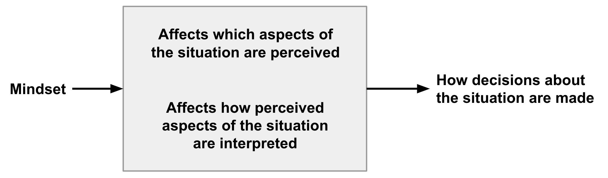 How mindset shapes perception, interpretation, and decisionmaking about a situation