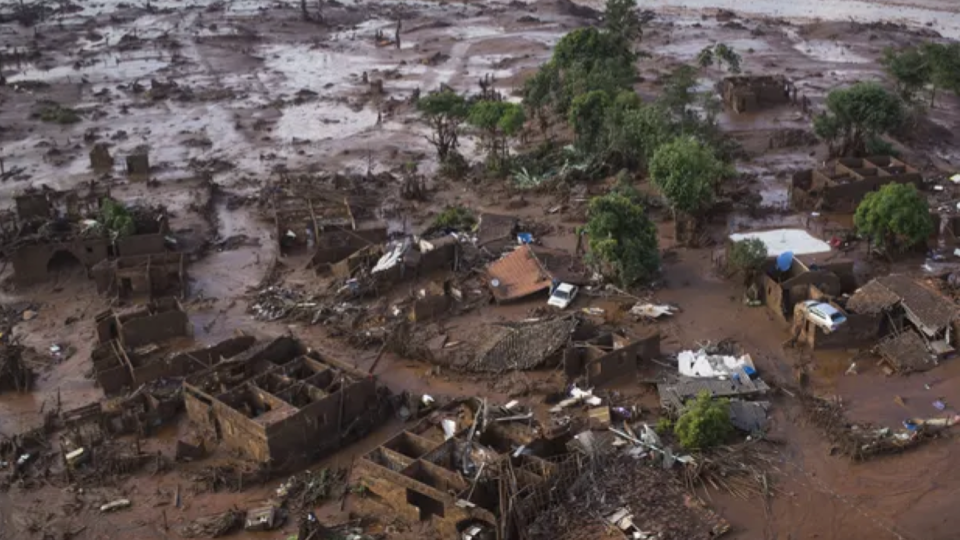A village destroyed in the Samarco dam disaster.