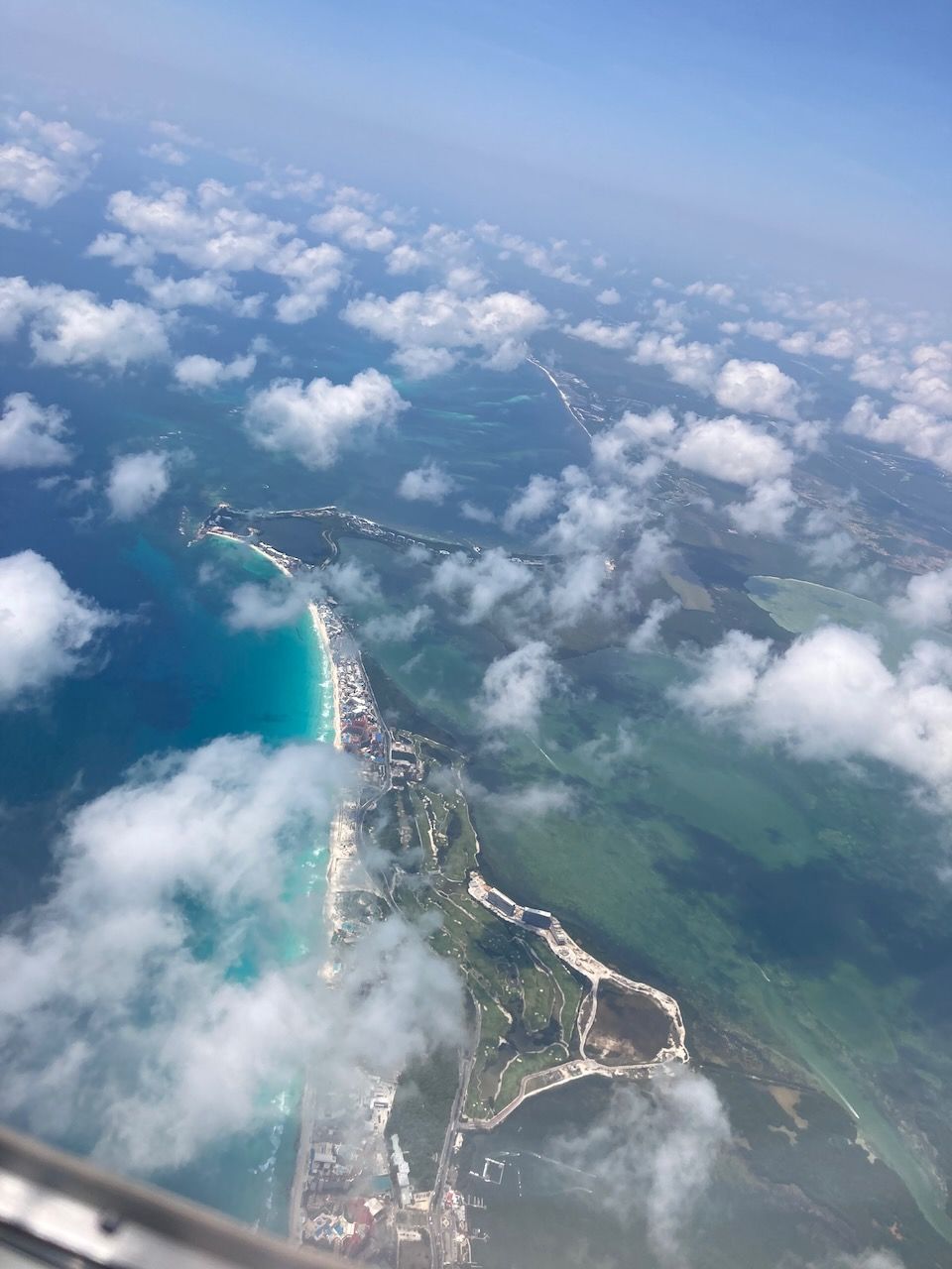 Cancun from the airplane window