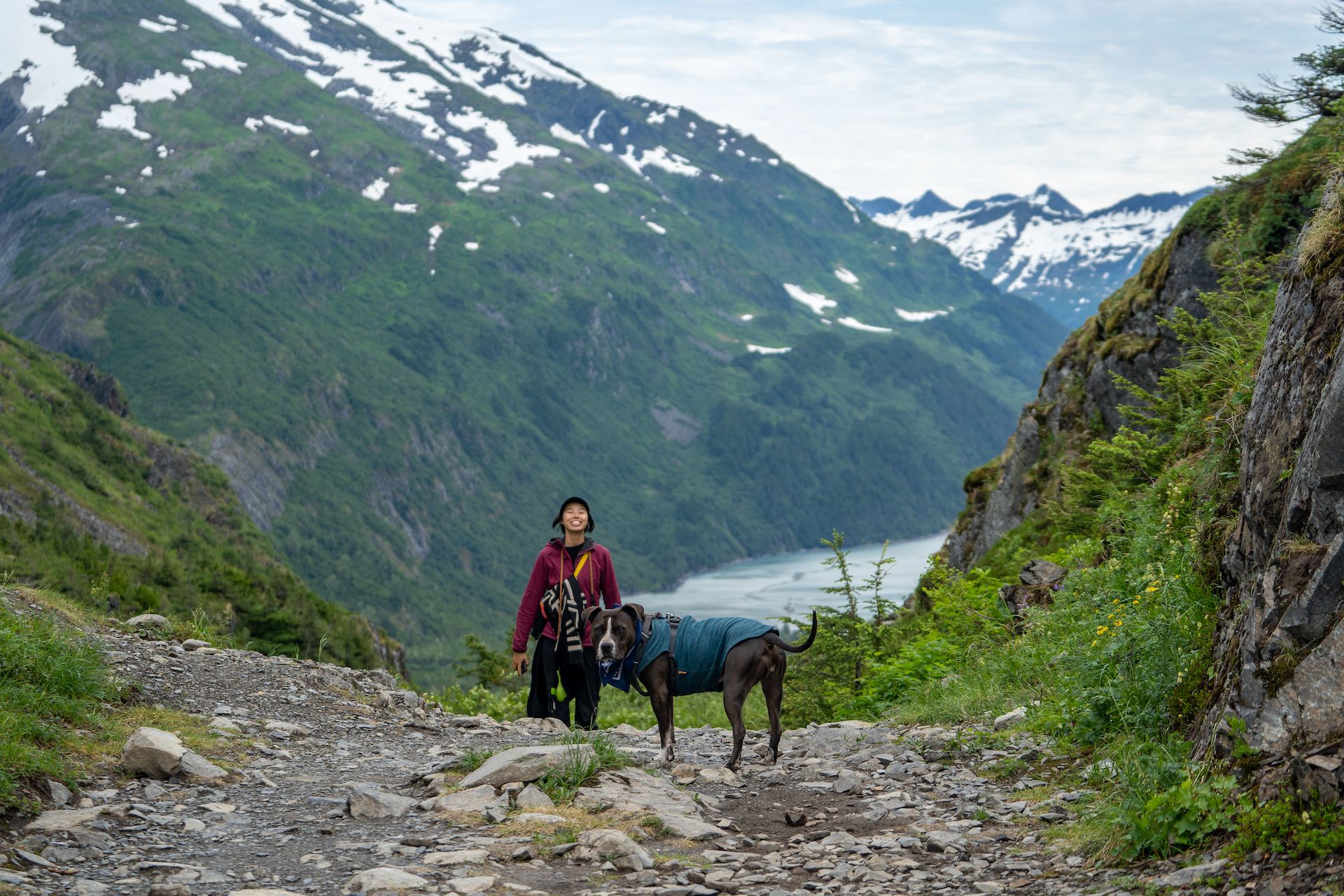 Hiking up to Portage glacier