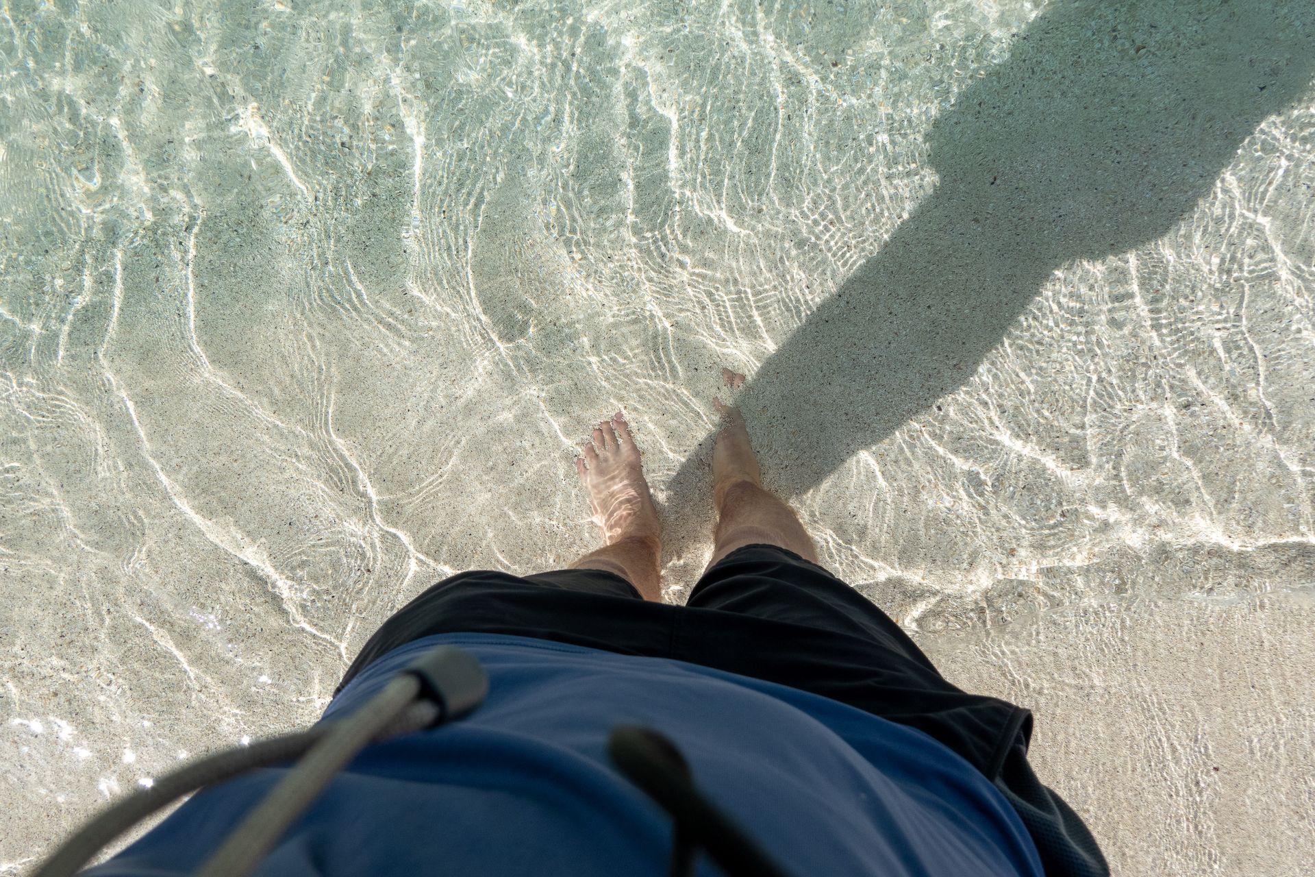 Clear water and white sand