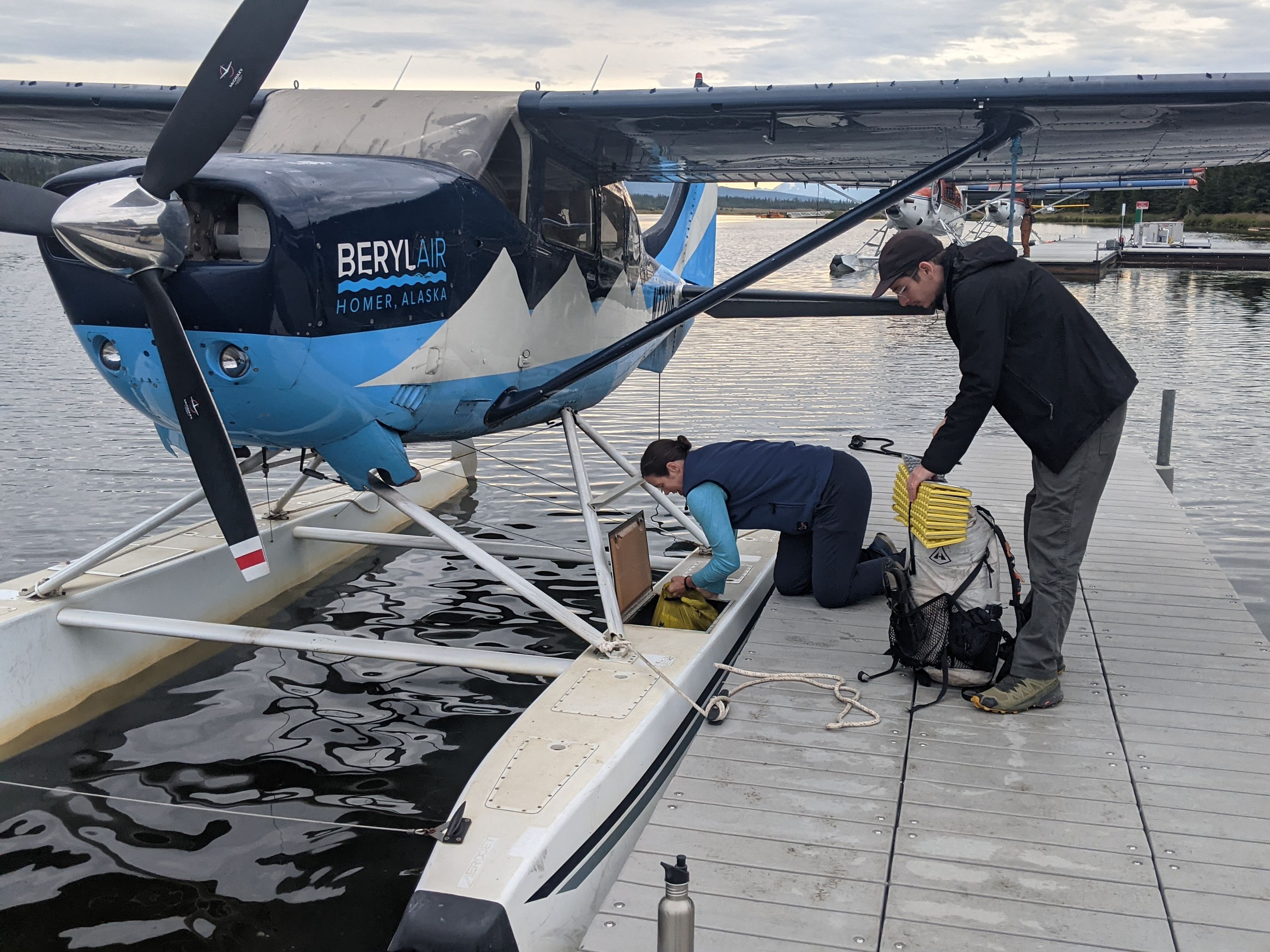 We met with our pilot early in the morning at the Homer Seaplane Base on Beluga Lake.