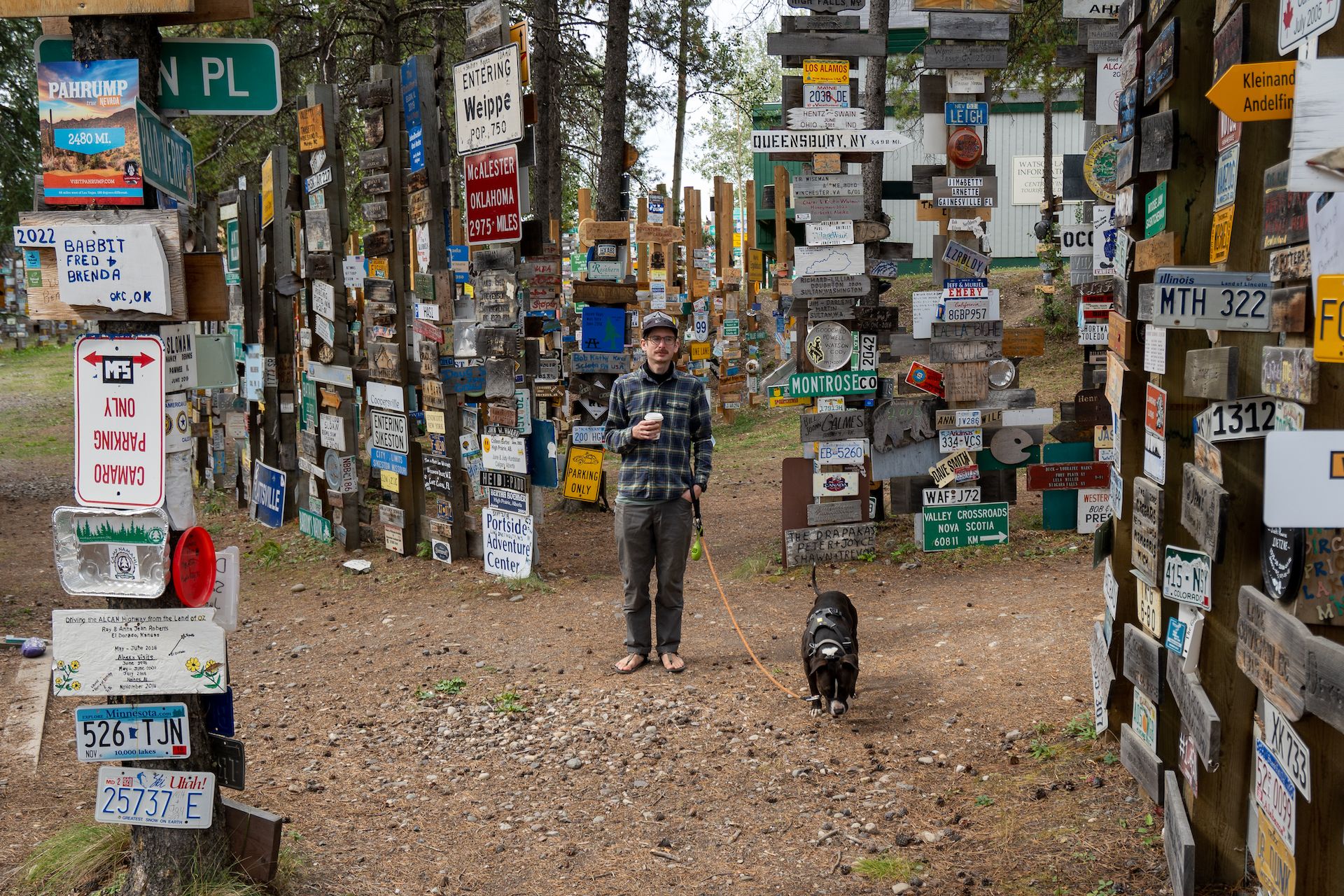 We stopped at the “Sign Forests” in Watson Lake to strech our legs.