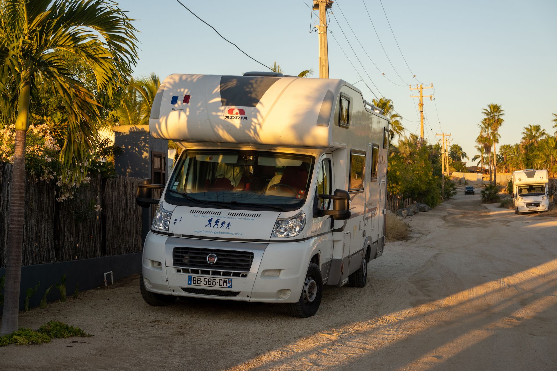 RVs with French license plates in Todos Santos