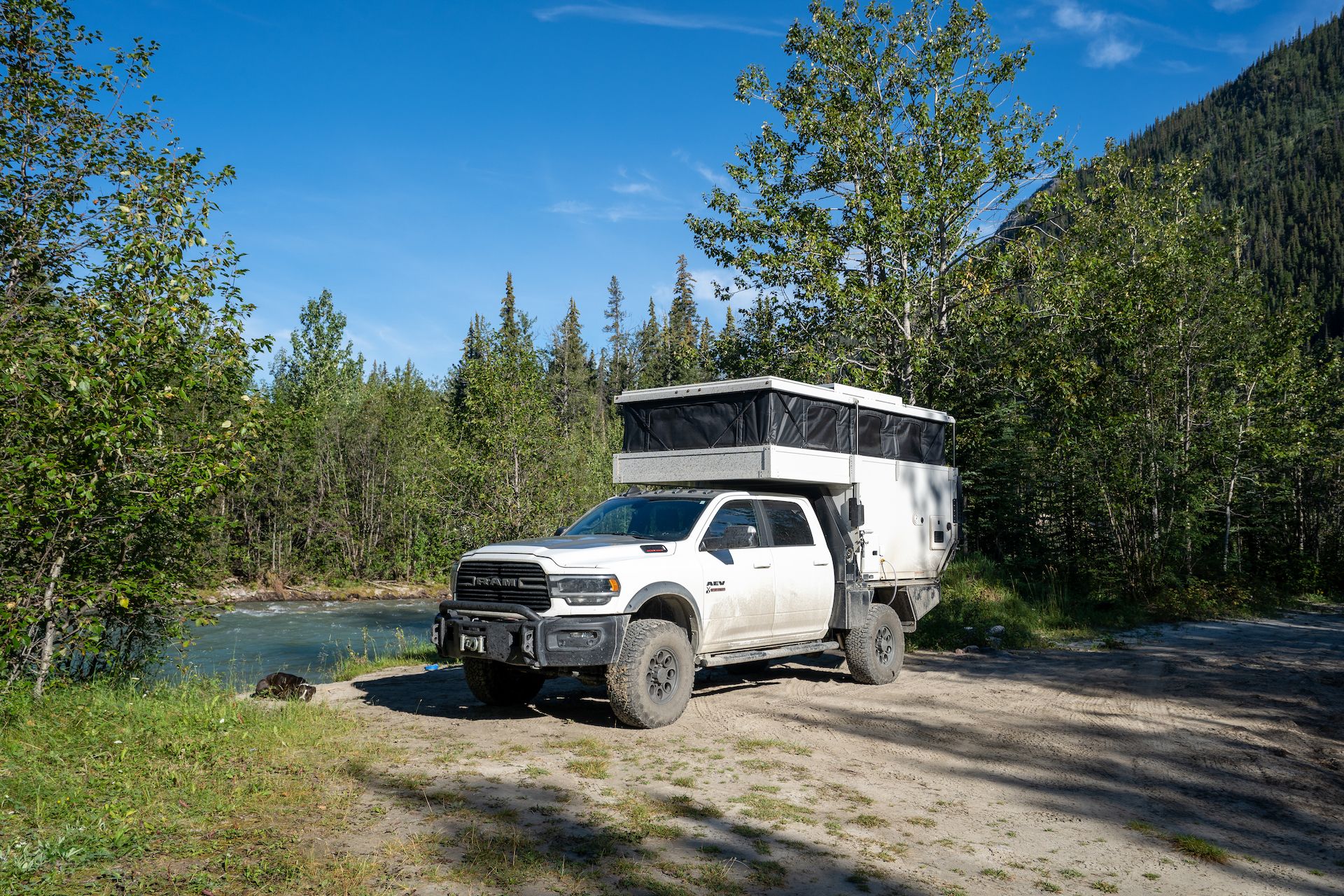 We camped at several beautiful free and remote campsites along the way. Social distancing!