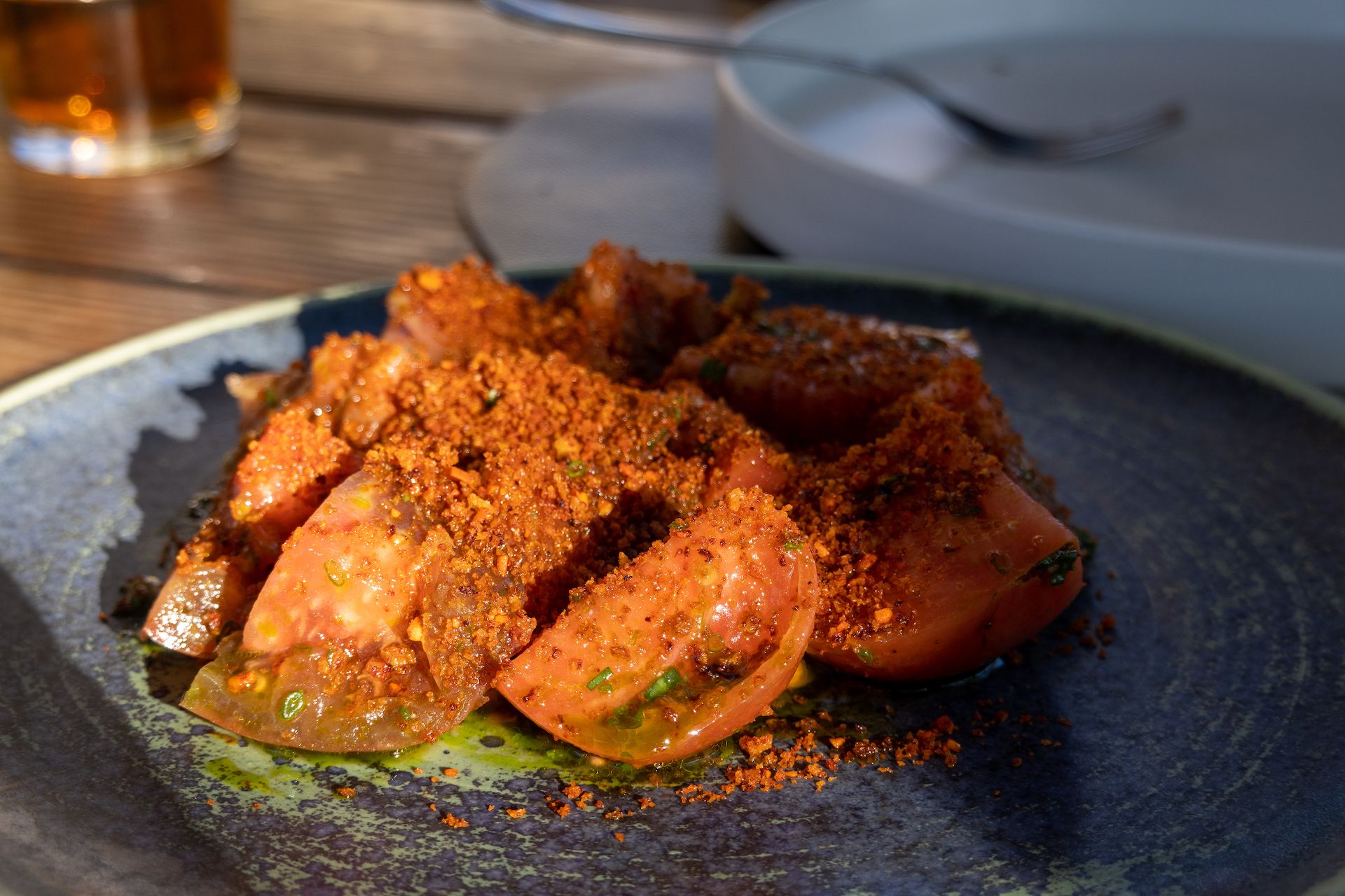 Hairloom tomatoes with chili