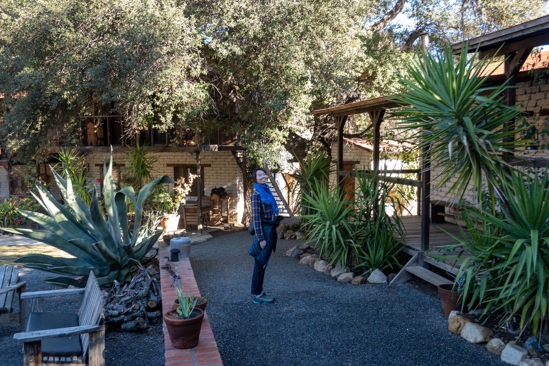 Walking on the beautiful property