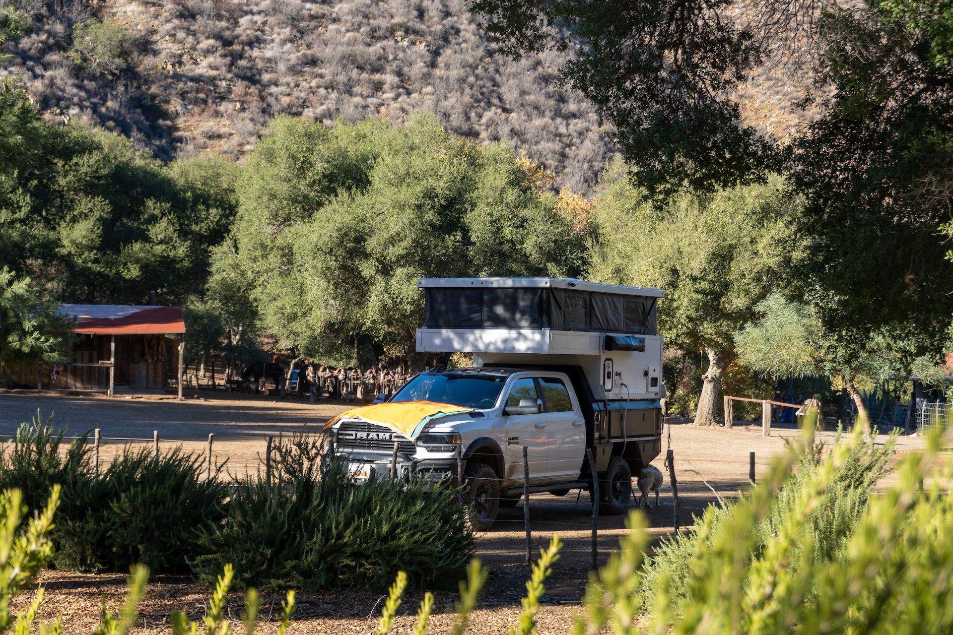 We made camp right in the middle of the ranch.