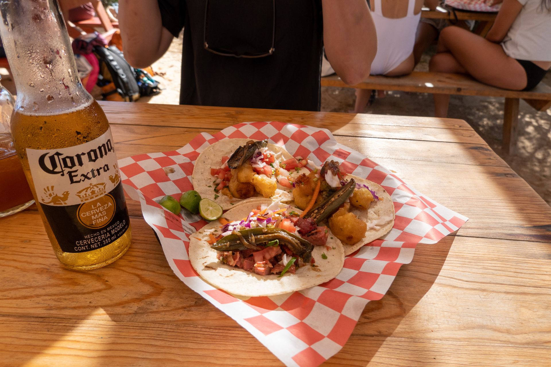 Well deserved smoked fish and shrimp tacos after our tour