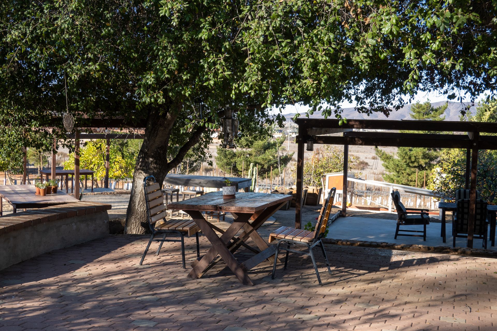 The patio next to the reception