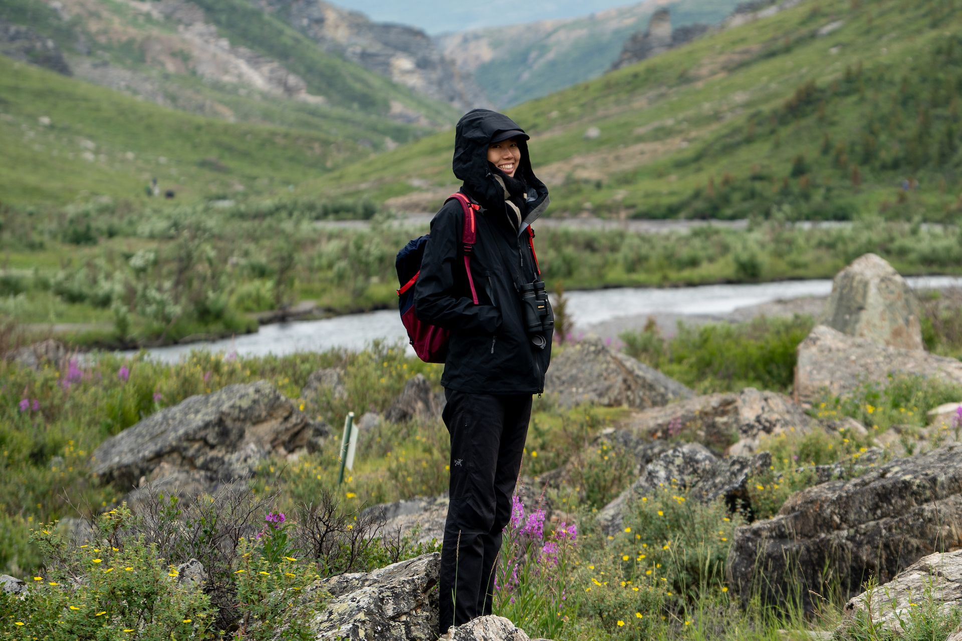 Trying to stay warm in Denali National Park