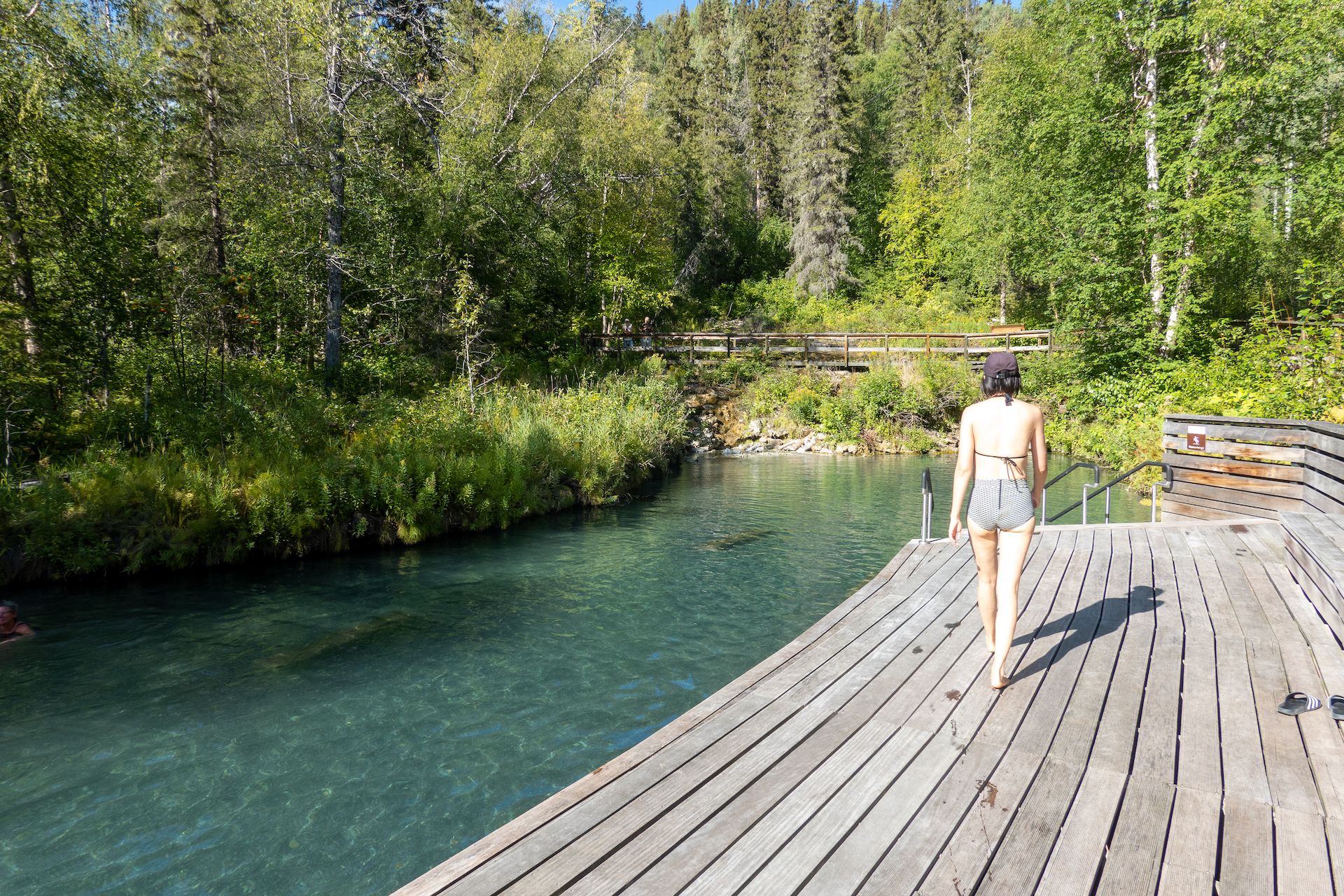 Kuan about to enjoy the warm natural pool