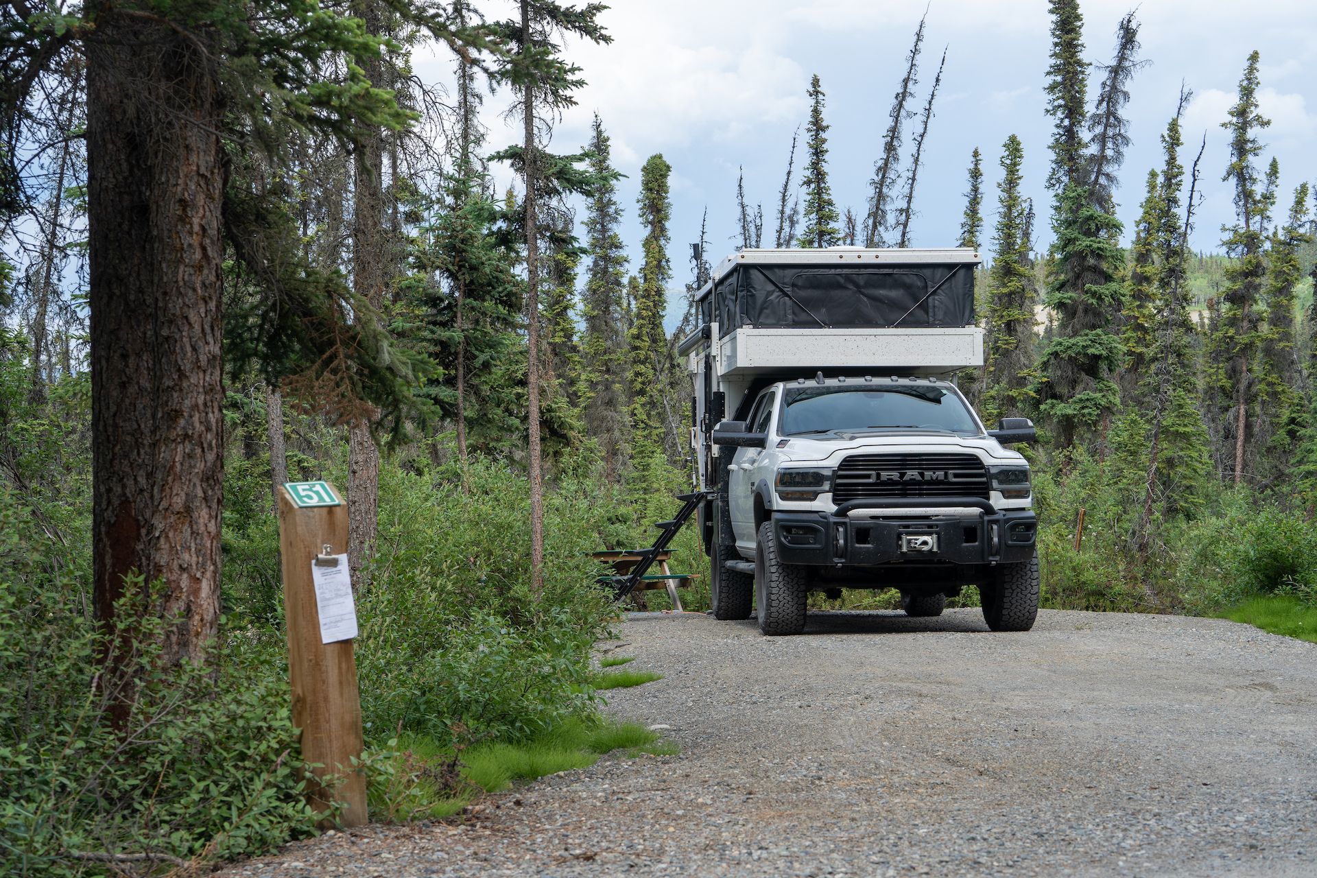 Camped at a provincial campground near Whitehorse, YT