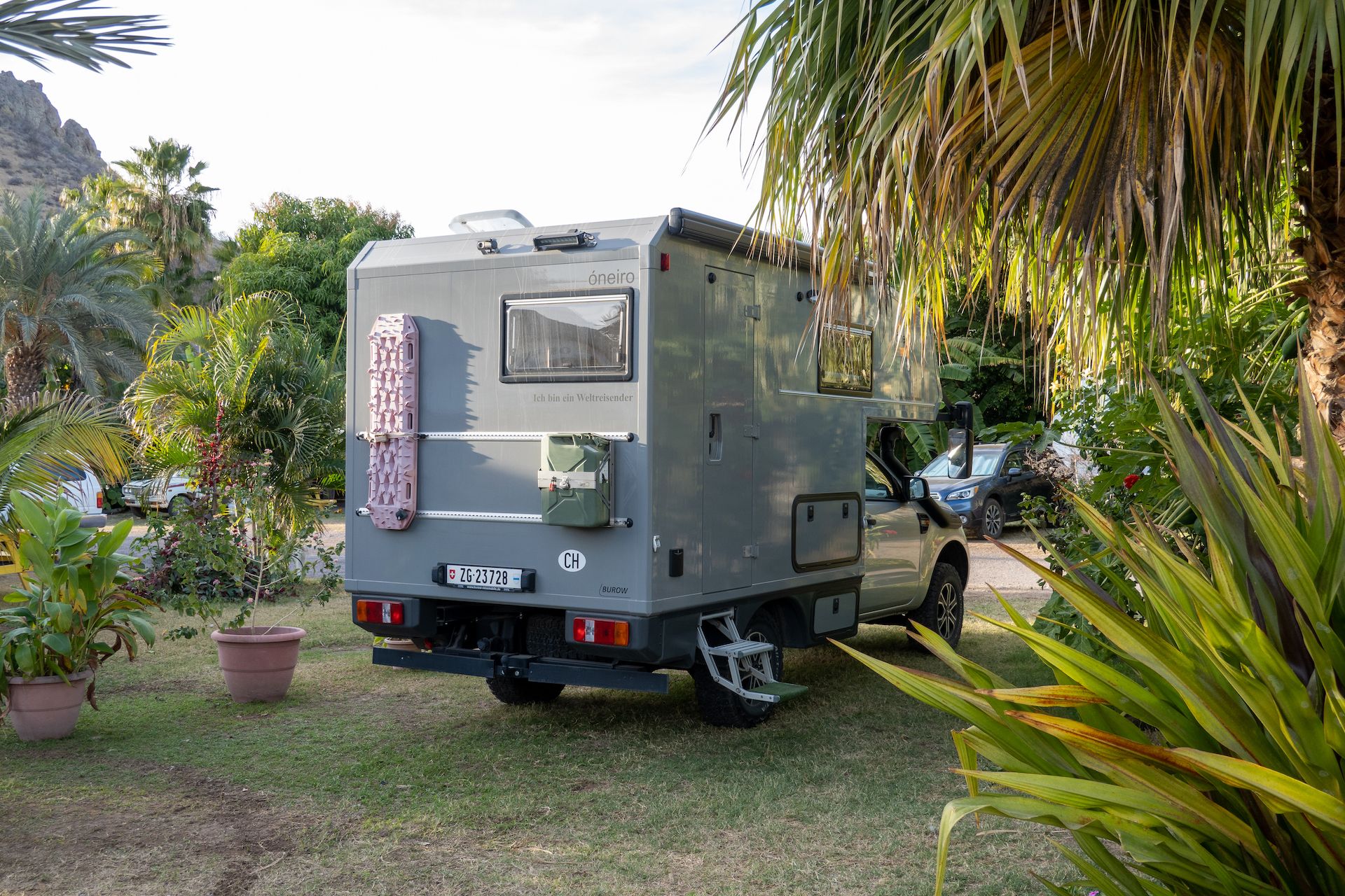 We spotted a few European travelers in the past few days, including this couple from Switzerland traveling with their beautiful and modern camper based on Ford Ranger. We wish this type of smaller campers were available in the US…