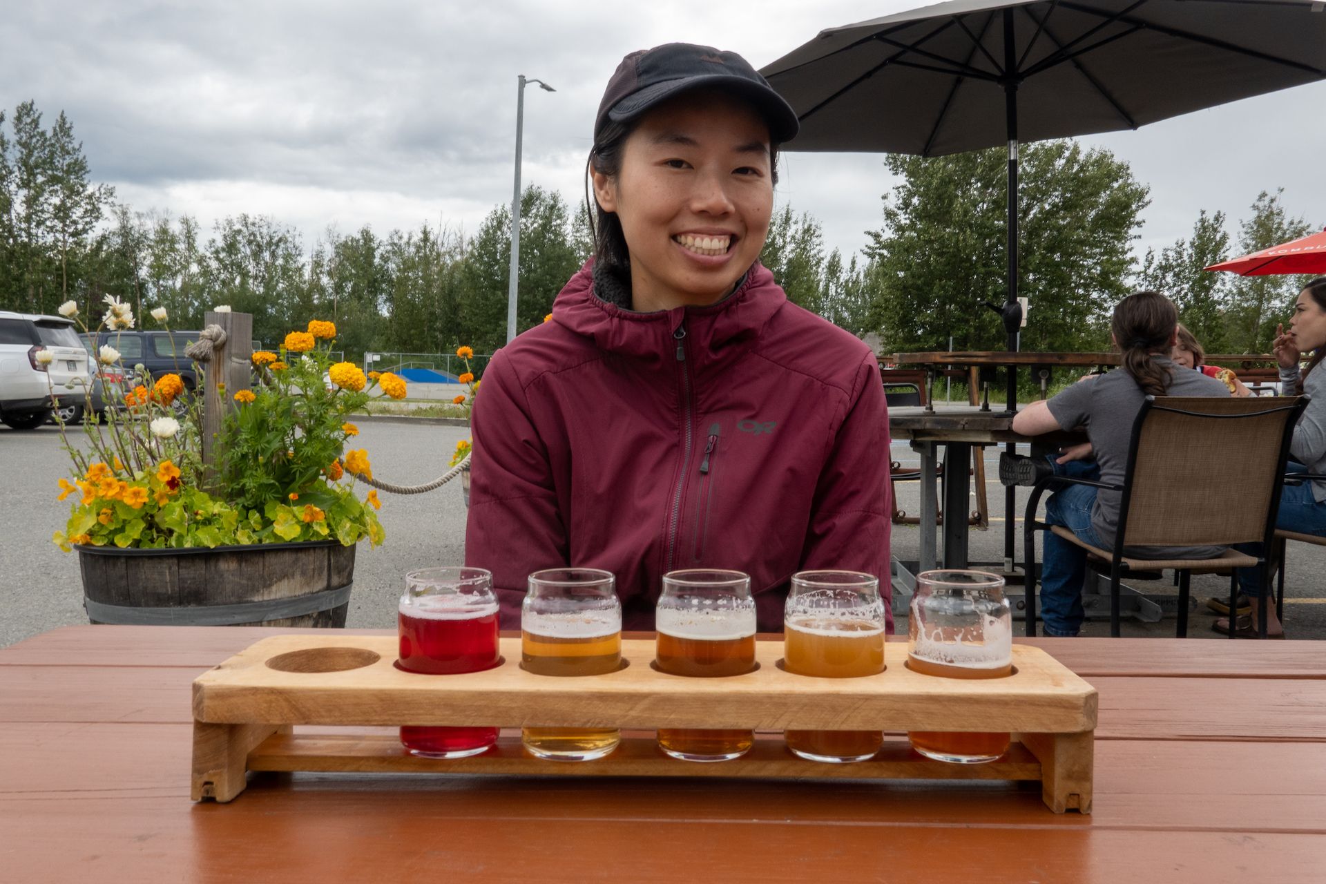 We finished the day at 203 Kombucha, the local “kombuchery.” Kombucha is a fermented, non-alcoholic, lightly sweetened black tea drink. Since we aren’t big beer drinkers, having a flight of kombucha is as close to a brewery experience as we can get.