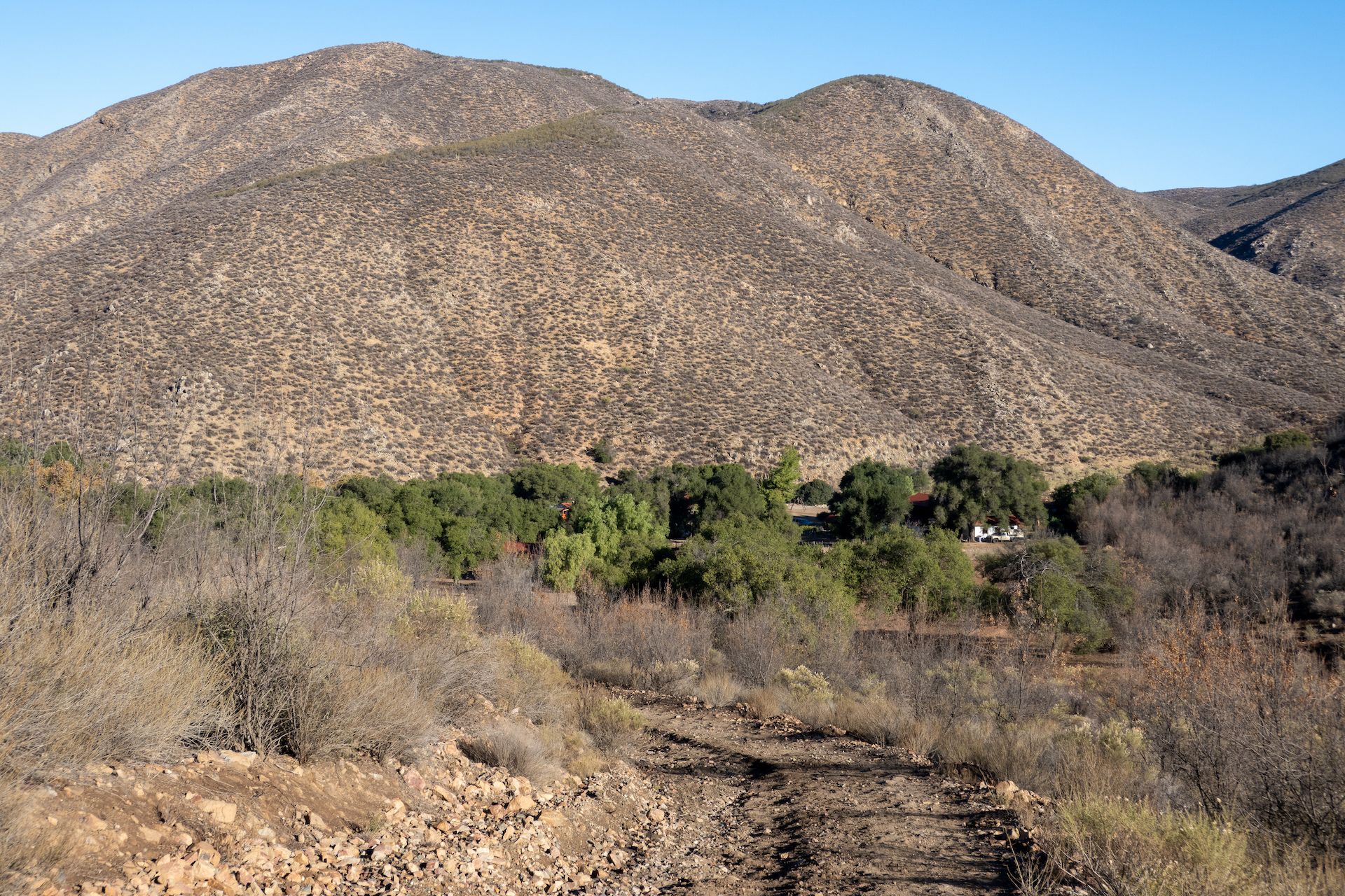 The ranch in the distance