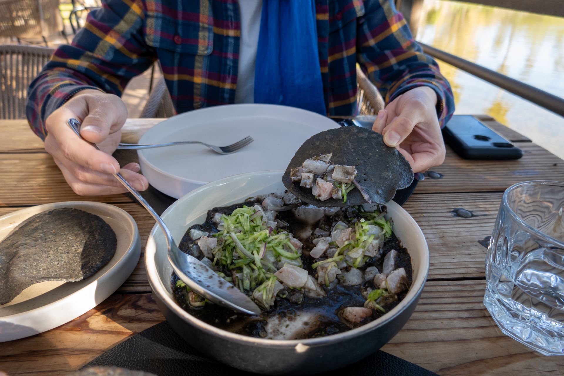 Local fish ceviche with squid ink