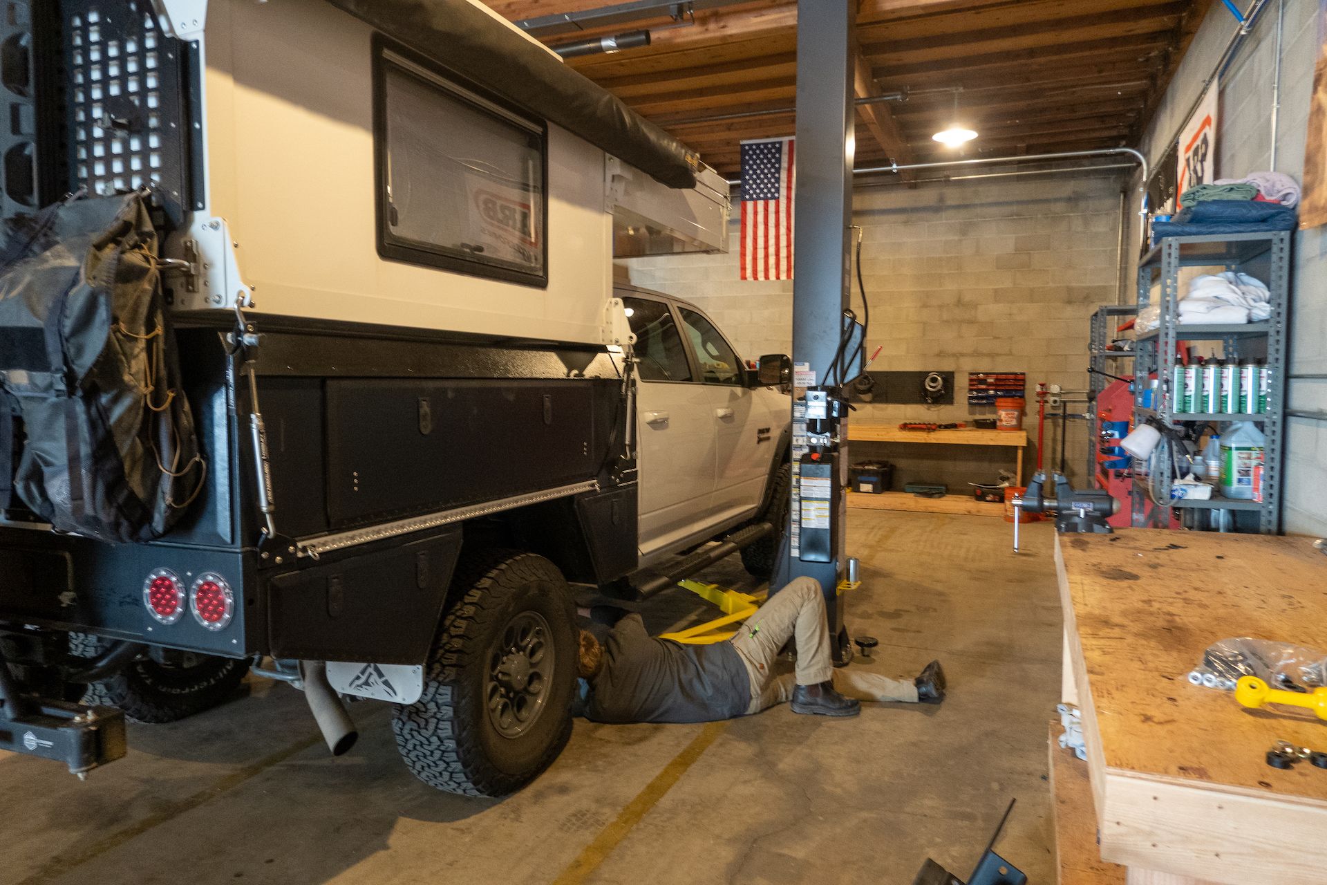 Basil working on our truck