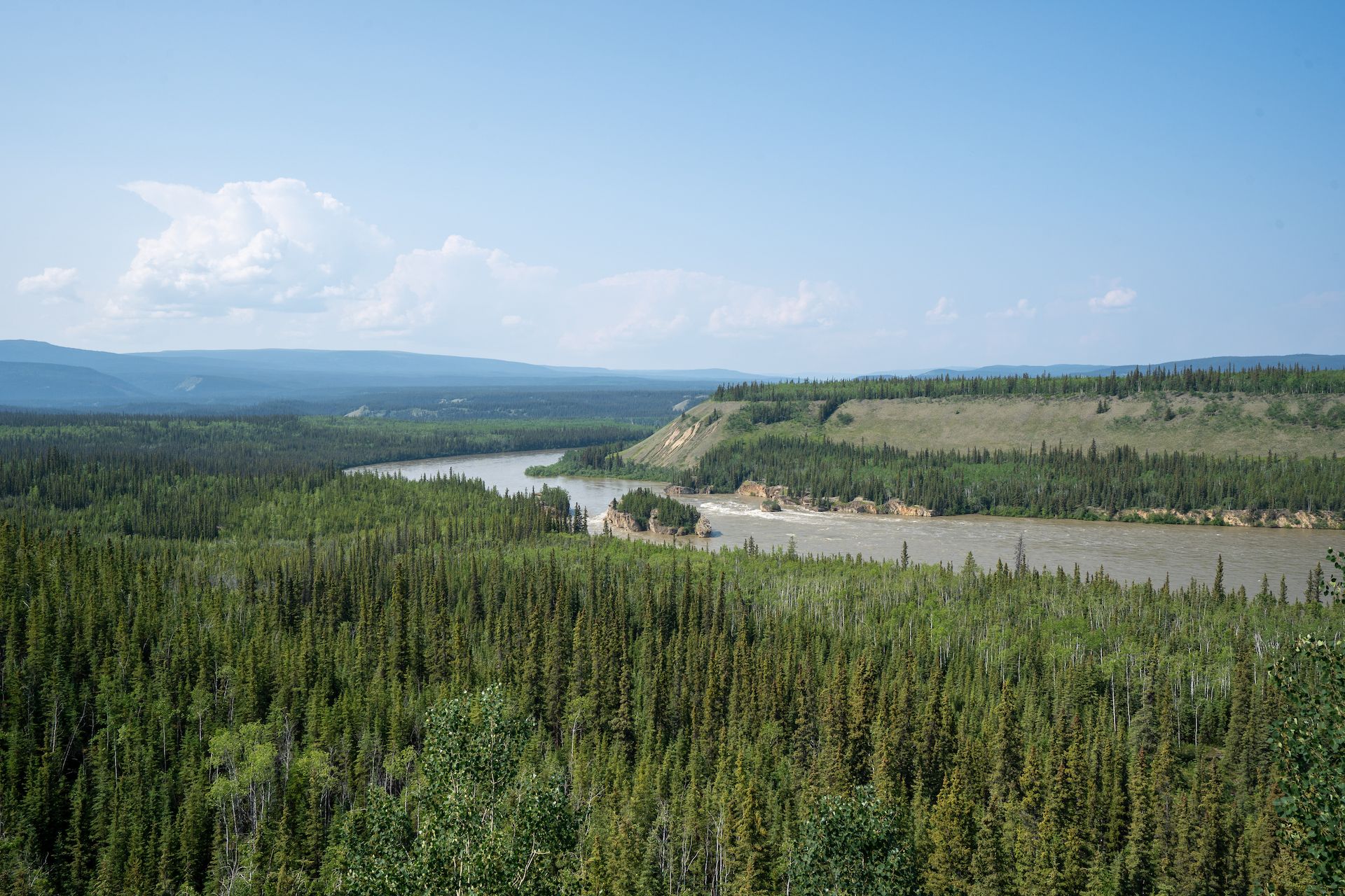 Typical scenery along the highway 2, north of Whitehorse, YT