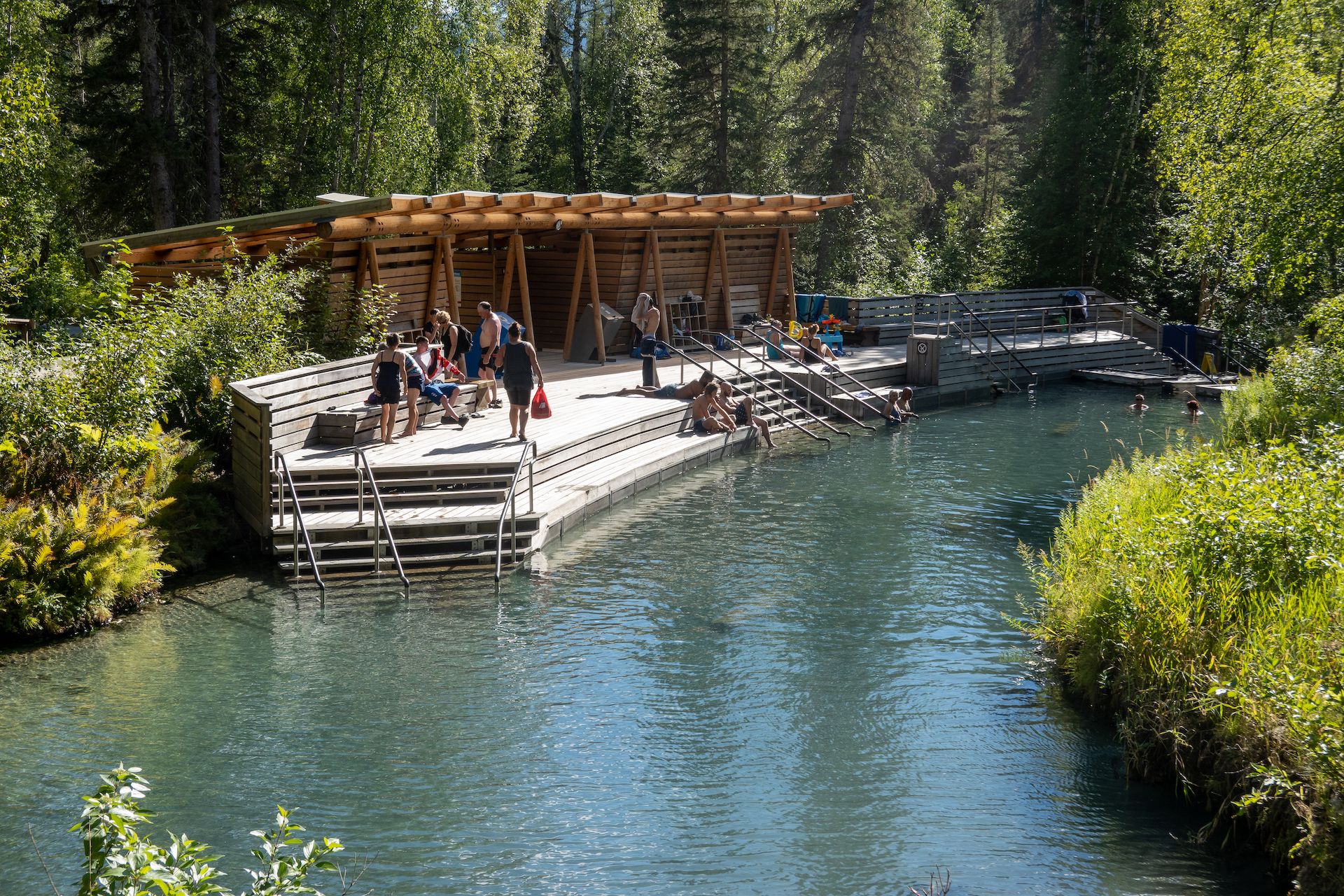 We stopped for a soak at the Liard Hot Springs. This place is wonderful and we loved it.