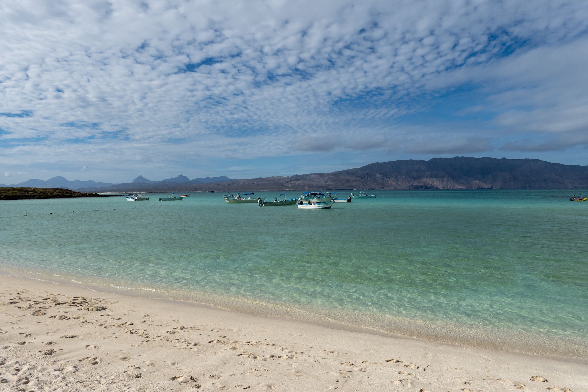 View of the sea from the beach