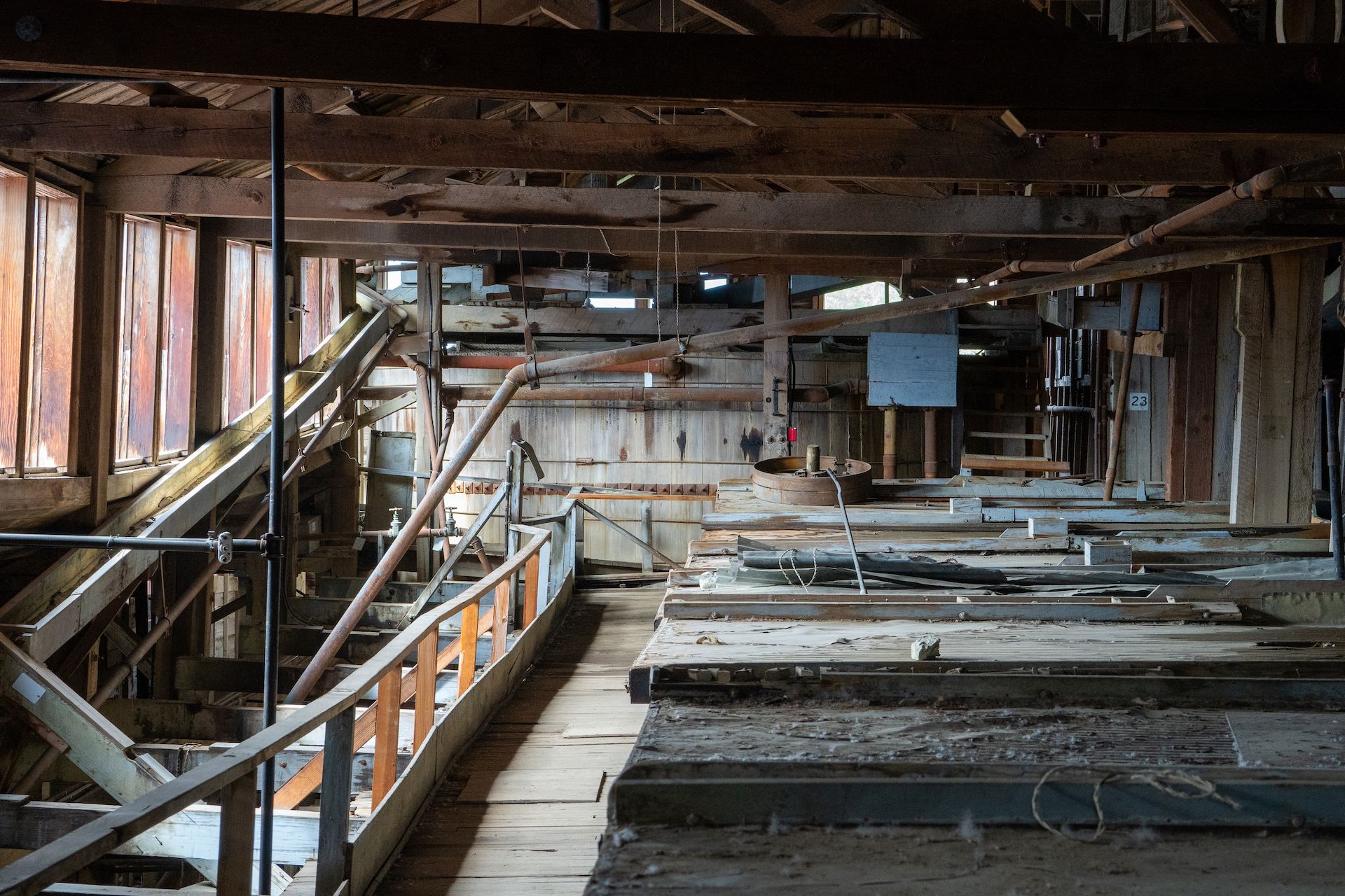 Interior of the factory where everything is very well preserved